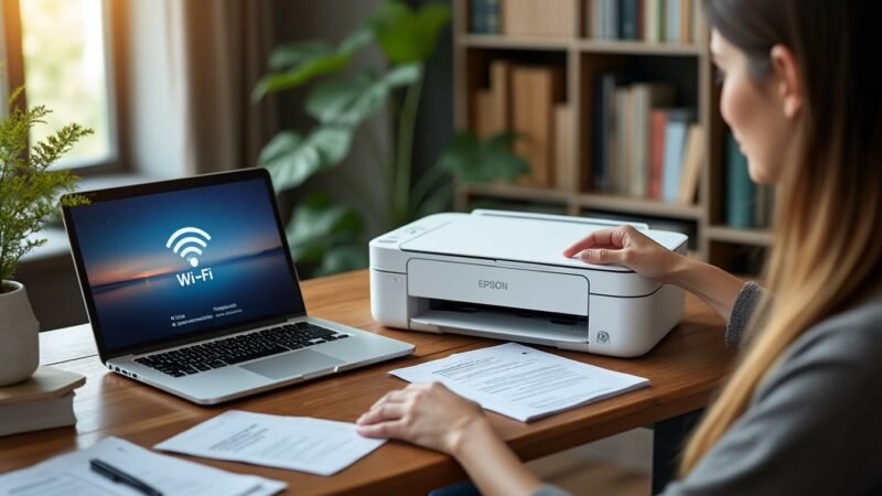 découvrez comment connecter facilement votre imprimante epson à votre réseau wi-fi avec notre guide étape par étape. suivez nos instructions claires pour profiter d'une impression sans fil rapide et efficace.