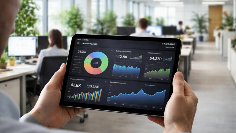 découvrez comment configurer l'écran kpi sur tablette samsung en mode « always on » pour un affichage permanent dans votre open space, optimisant ainsi la visibilité des indicateurs clés de performance.
