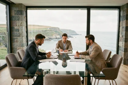 Vue d'ensemble d'un cabinet de recrutement dans le Finistère avec vue sur la mer bretonne