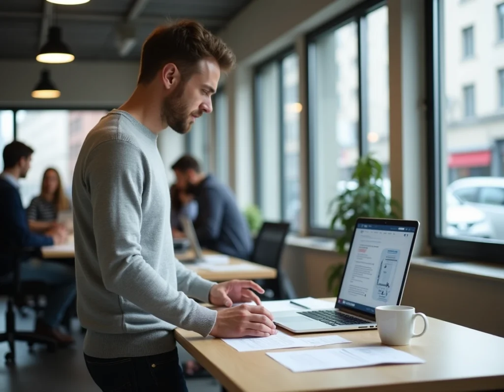 Lecture d'un certificat de travail dans un espace professionnel