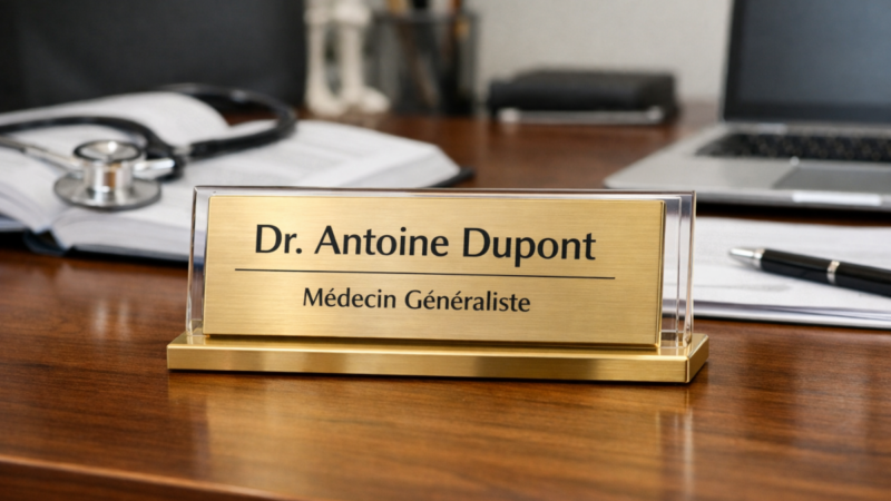 la plaque professionnelle